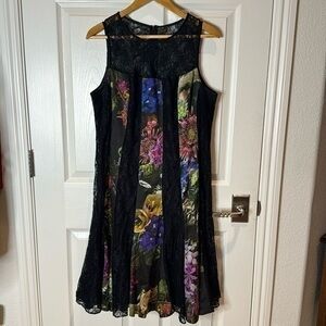 Rickie Freeman by Teri Jon silk and lace dress. Floral. So fun and classy.